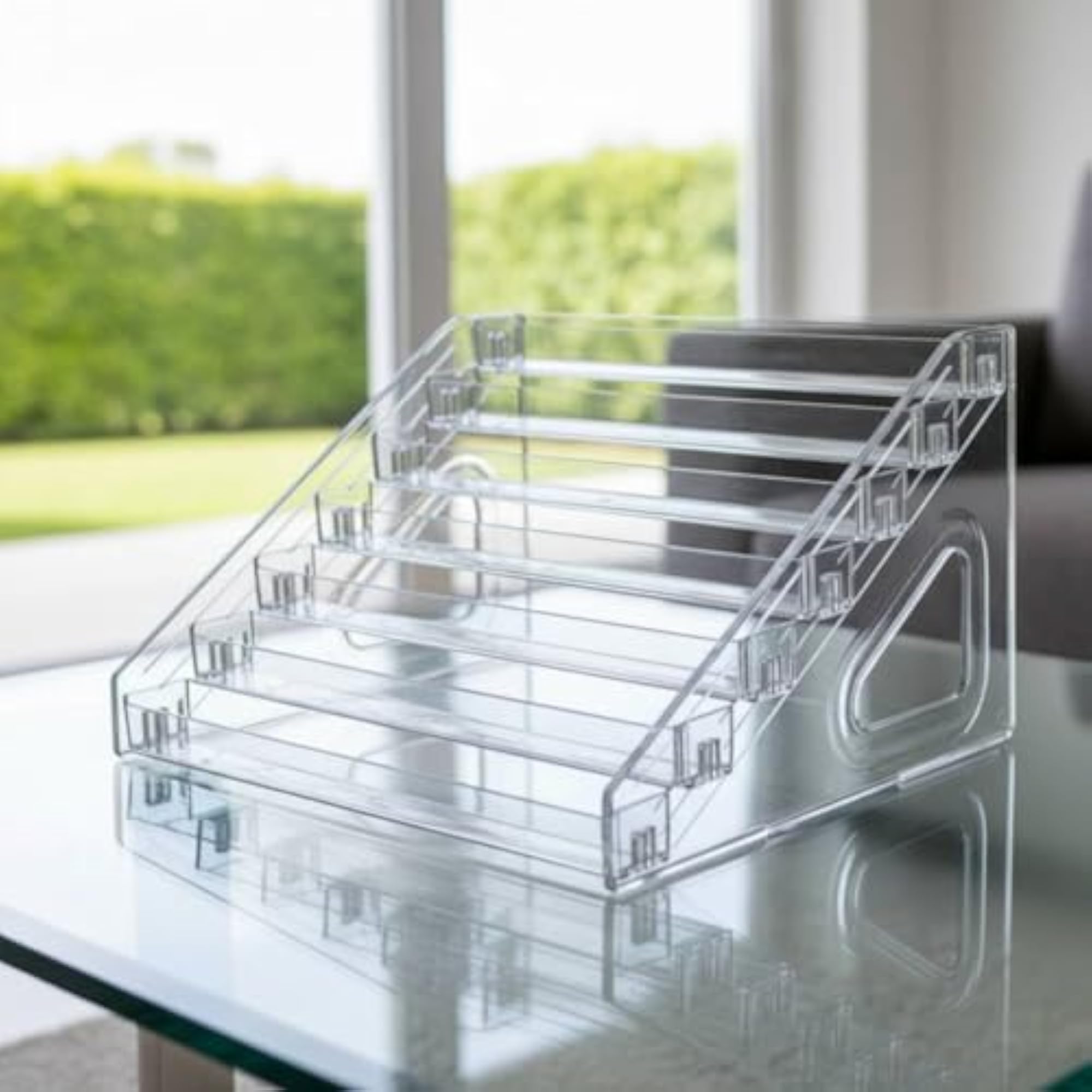 Transparent Clear Staircase Display Shelf, Multi Use Organizer