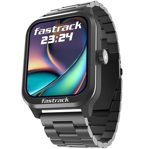 Image of Fastrack Limitless FS2 Classic Smart Watch, 1.83 inch TFT Display, 240 * 284 Pixel Resolution, SingleSync BT Calling, AI Voice Assistant, 100+ Sports Modes & Smartwatch Faces, IP68 (Gun)