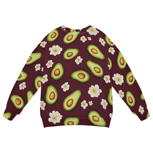 JUNZAN Funny Avocado Fruit Burgundy Little Girls Hooded Sweatshirt Fleece Sweatshirts for Boys Athletic 4T2