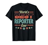 Photo Gallery retro badge worlds best reporter maglietta Photo Gallery retro badge worlds best reporter maglietta