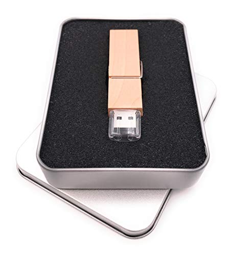 Clé USB 3.0 Onwomania pince à linge en bois 128 Go avec sa boîte cadeau en aluminium