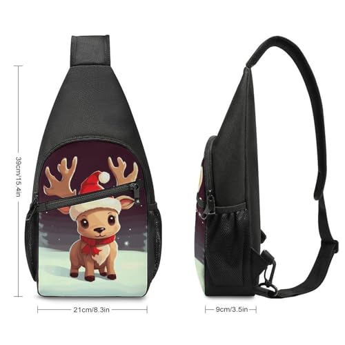 Bolso bandolera casual con reno navideño miniatura 2