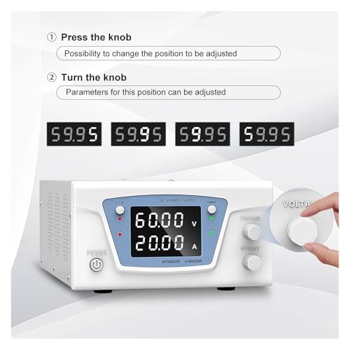 Alimentation CC de bureau variable 60V 20A avec écran LED 4 chiffres pour laboratoire - 4