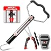 SNAIL TRAIL 20 LB Aluminum Tube Spring Fish Scale & 7 Split Ring Pliers Kit, Portable Fishing Weighing Gauge with Peak Weight Marker & Zero Reset, Hand Held Hanging Manual Pull Weigher with Hook