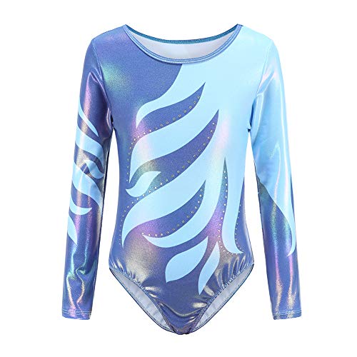 Hotfiary Leotards for Girls Gymnastics Toddler Dance Biketard Long Sleeve Sparkly Tumbling Outfit Dancewear One Piece Unitard