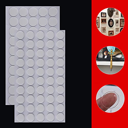 ANCLLO 150Pcs 20mm Transparenter Kitt Traceless Abnehmbarer Sticky Kitt Doppelseitiger Klebstoff Runder Kitt Mehrzweckband Matte für Holz Glas Metall Kunststoff