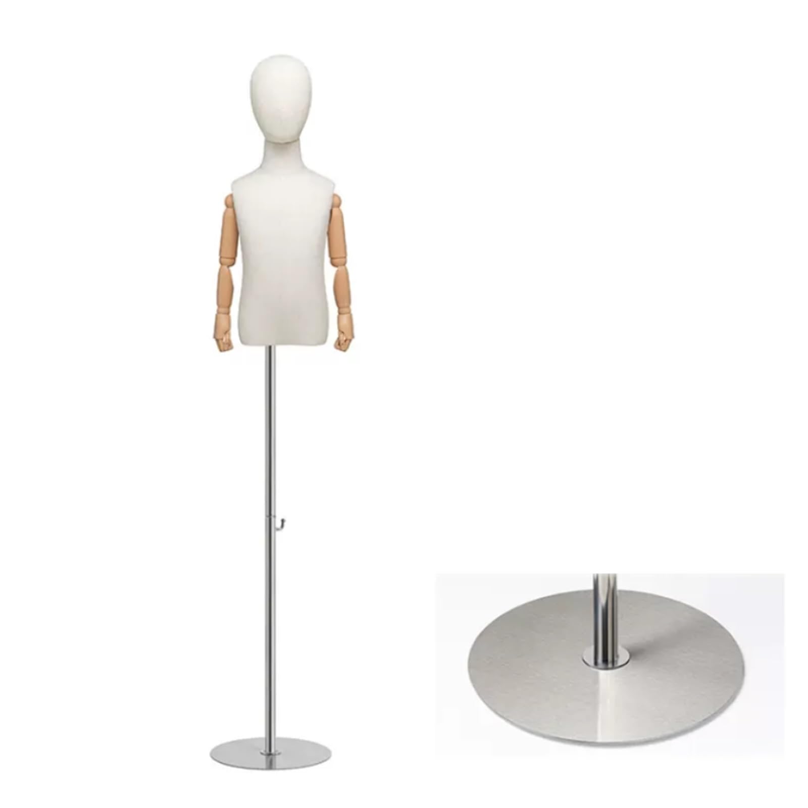 Mannequin buste de couture enfant corps entier présentoir argent