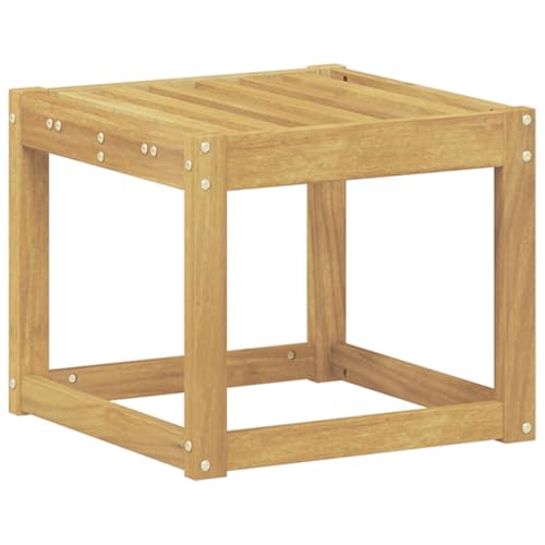 vidaXL Banc de Jardin Blanc 43 x 43 x 37 cm Bois d'Acacia Massif, Salon de Jardin Contemporain, Banc Moderne, Confort Patio, Sofa modulable, détente d'été