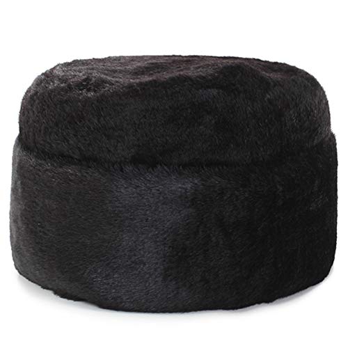 PYapron Cappelli Bomber Inverno, Aviator Pilot cap, Uomini di età Trapper Cappello da Caccia Invernale, Peluche Caldo Colbacco Russo Cappello da Caccia, Cosacco Cappello, Taglia,Nero