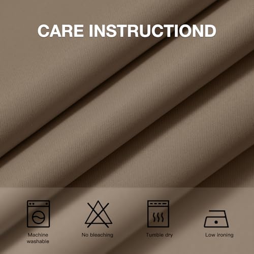 Image of COSVIYA Grommet Room Darkening Khaki Curtains 84 inch Long for Bedroom | Light Blocking Insulated Thermal Curtains for Living Room, Blackout Thick Polyester Window Drapes,52x84 inches, 2 Panels