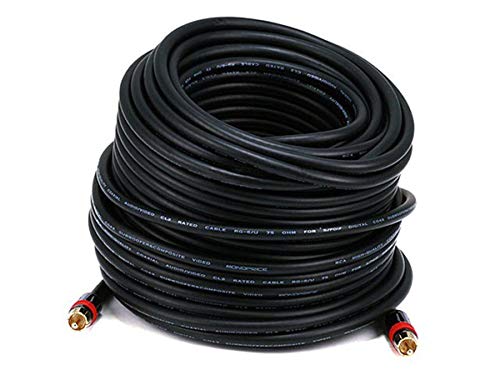 Câble coaxial RCA 75 ohms Monoprice 105872 de 100ft pour caisson de basse et liaison vidéo