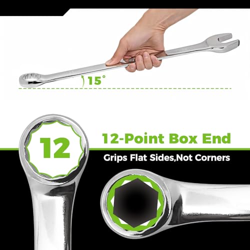 Image of Der Erwachte 5Pc Metric Wrench Set, Large wrench set | 23mm,24mm,26mm,27mm,30mm, long big open end combination wrenches, roll-up storage pouch