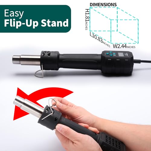 Image of YIHUA 8858 IV Multi-Purpose Heat Gun for Crafting, Electronics Soldering, DIY, Shrink Tubing and Wrap, Torch Marker and Paste, Epoxy Resin with Temperature and Air Volume Control Function, 3 Nozzles