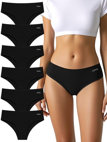 Image of Cotton Underwear for Women Stretch Low Rise Bikini Panties 6 Pack