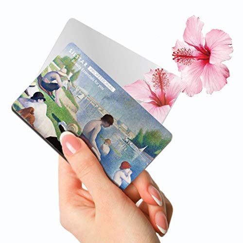 SILSTAR PROFESSIONALコンパクトカードミラー 壊れないアクリルメイクアップミラー ウォレットケース用バニティミラースモール トラベルハンドバッグ ハンドヘルドコンパクトポケットミラー_Georges Seurat_Bathers at Asnieres 127