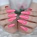 CoolNail Hot Pink Extra Long False Nails Stiletto Tips Oval Sharp End Stilettos Fake Nail Rose Red UV Gel Manicure Artificial Nails Salon