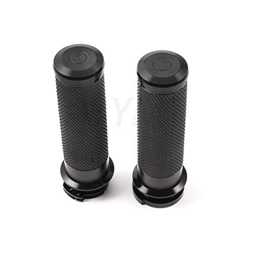 PBYMT 1\" Black Motorcycle Handgrips Handlebar Hand Grips Compatible for Harley Honda Yamaha Suzuki Kawasaki