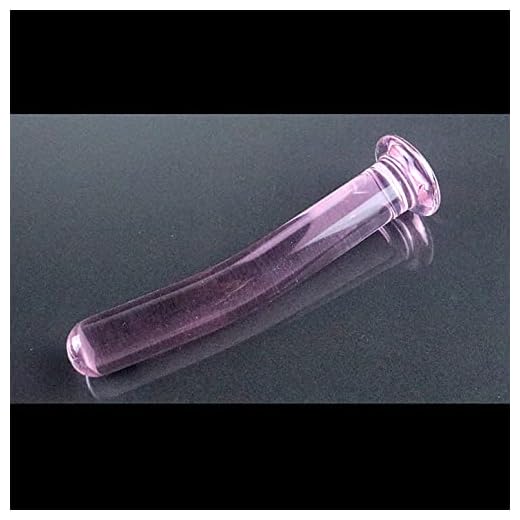 Barra de masaje profesional de vidrio transparente rosa, 13,5 cm de largo, 2 cm de diámetro