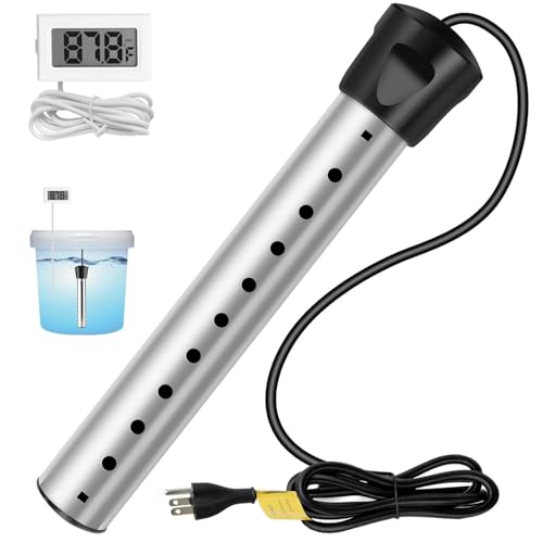 B013 Immersion Water Heater,2000W Portable Hot Water Heater with Digital LCD Thermometer,Bucket...