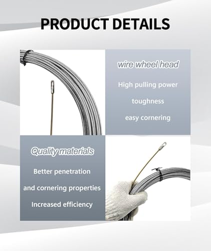 Image of 10 Meter Wire Puller for Electrician, Wire Lead Threading Device Tool, Easy to UseWiring Spring Tool with Firm Construction for Easy Cable Installation Professional Wire