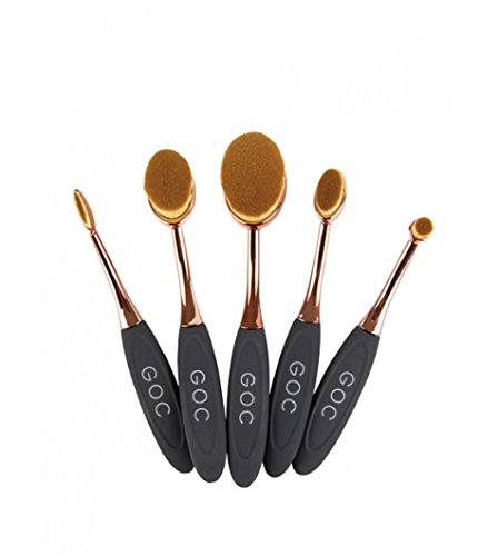 Pack 5 brochas GOC like-a-pro brochas ovaladas de maquillaje