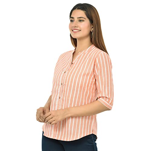 Image of Women /Girls Cotton Stripe Regular Fit Shirts Pack of 2