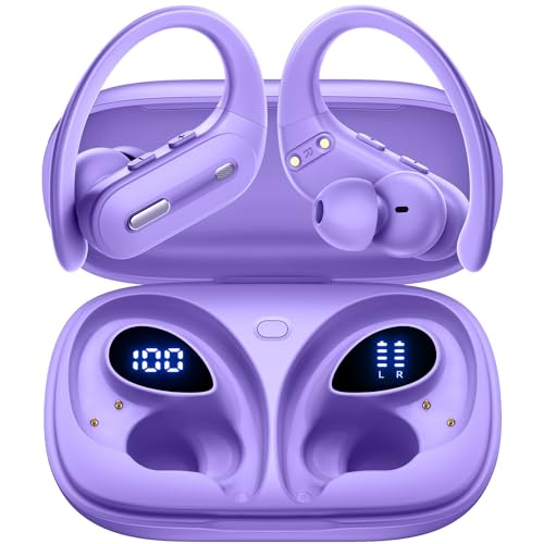Active Noise Cancelling Wireless Earbuds Bluetooth Headphones 90 Hrs Playtime Ear Buds with Hi-Res Stereo Deep Bass Power Display Earphones with Earhooks Waterproof Transparency Headset forSport 0fnex