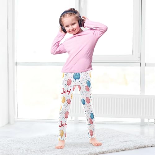 Wusikd Colorful Balloon Girls' Leggings Toddler Doodles Kids Yoga Pants Dance Active Tights 4T4