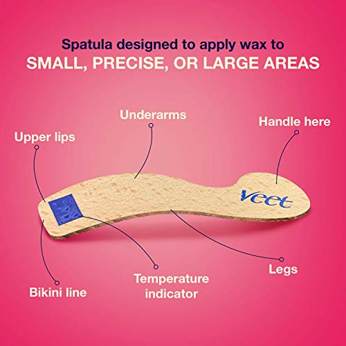 VEET Sugar Wax Hair Remover - Perfect for First Time Waxers - Contains 12 Fabric Strips & 1 Spatula with a Temperature Indicator - Thumbnail 6