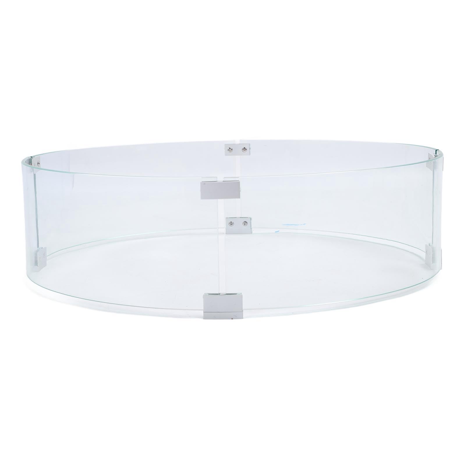 Cryfokt Parabrezza in Vetro Temperato Scudo di Trasparente per Braciere Rotondo, Facile Pulire e Installare, Fornisce Protezione per Bambini e Ospiti, Diametro 650 Mm, Spessore 6 Mm