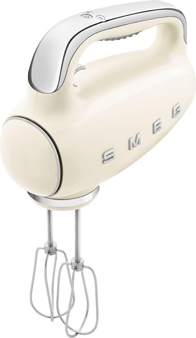 HMF01CRUK, Retro 50's Style Hand Mixer, 9 Speed Levels, 3 Stainless Steel Whisks, Cream, 1 Year Warranty