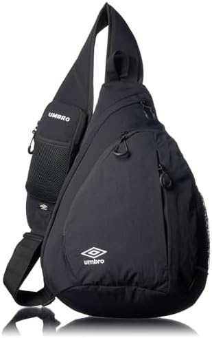 （23:30時点） [アンブロ] ボディバッグ ワン ショルダー 斜め掛け デイパック 柔らかい 超軽量 ナイロン ロゴ刺繍 sonny リュックサック (Black ブラック)