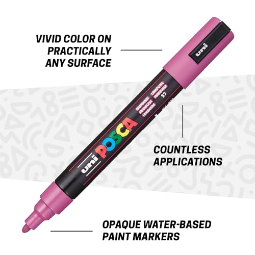 Image of POSCA Canvas Paint by Number Kit, Night City Skies - 8 Acrylic Markers with 2 Pre-Drawn Canvases - Gift Set for Artists, Adults and Kids