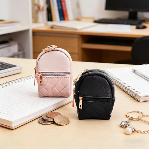 Llaveros de mini mochila acolchados con soporte para lápiz labial 4