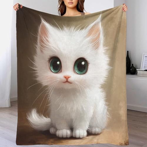 Couverture microfibre chaude chat adieu nuits froides plaid léger lit