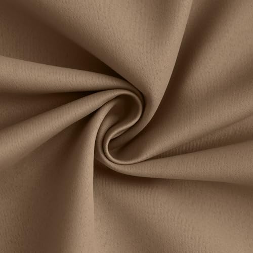 Image of Yakamok Khaki Blackout Curtains 63 Inches Long for Bedroom 50 inch Wide 2 Panel | Blackout Curtain Panels for Bedroom, 2 Thick Layers Grommet Top Thermal Insulated Drapes with White Back for Living Room