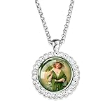 HJLJKG accessories 925 Sterling Silver For Women And Girls, Pride Shamrock Lucky Grass Pendant Necklaces Green Shaped Neck Chain, Short Leaf Necklace