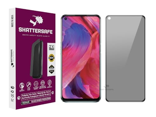 Image of Anti-Spy Privacy Tempered Glass Compatible For Oppo A74 / A78 / A95 [Pack of 1]. 9H Hardness, Anti-Scratch, Edge-to-Edge Protection With Easy Installation Kit & Case Friendly Fit.