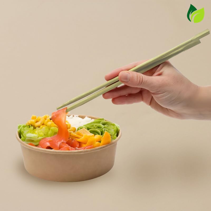 UNIFY EcoHomes 8 inch, 50 Pairs Natural Bamboo Chopsticks for Sushi, Noodles, Fried Rice, Asian Dishes | 19 cm Long | Eco-Friendly, Biodegradable | Disposable Utensils 4