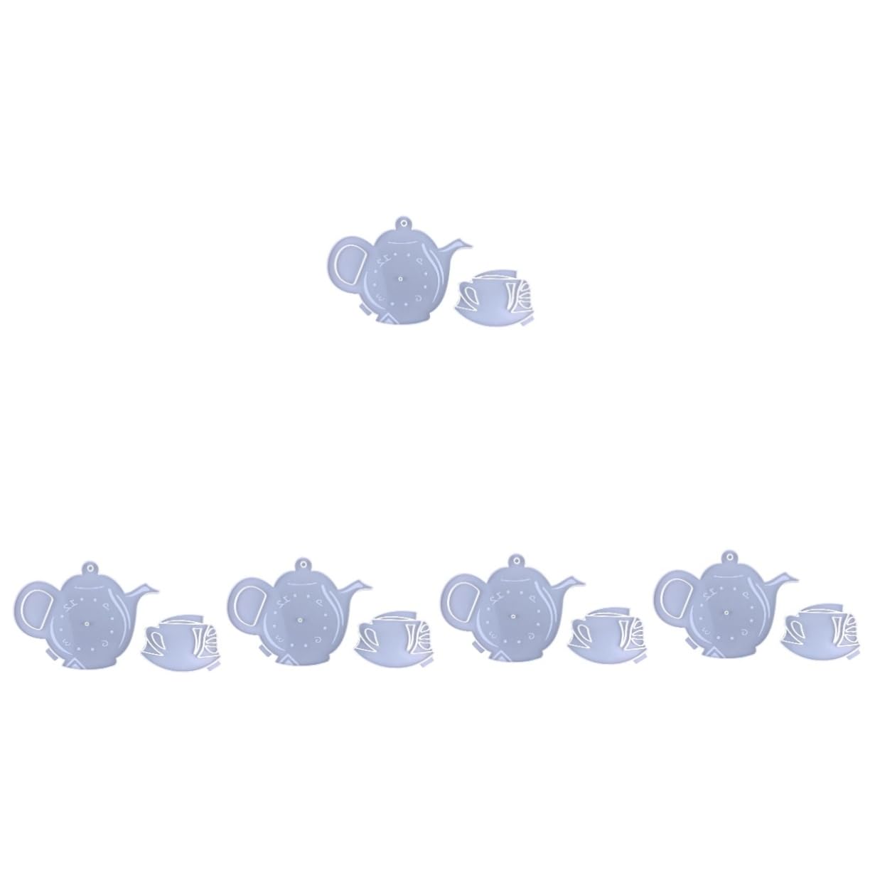 VILLCASE 5 Sets Teapot Clock Mold Dyy For Diy Silicone Molds for Resin Silicone Resin Molds Clock Silicone Molds Resin Clock Mold Teapot Wall Art Wall Clock Mural Coffee Silica Gel