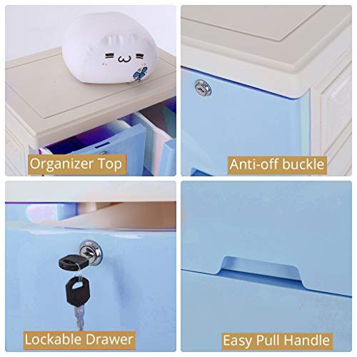Plastic Drawers Dresser, Storage Cabinet with 6 Drawers for bedroom, Plastic Drawers for Clothes, Closet Storage & Organizer for Playroom, Bedroom Furniture (Blue) - Thumbnail 6