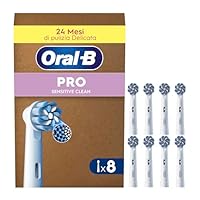 Oral-B Testine Di Ricambio Pro per Spazzolino Elettrico, 8 Testine Pro Sensitive Clean Bianche...