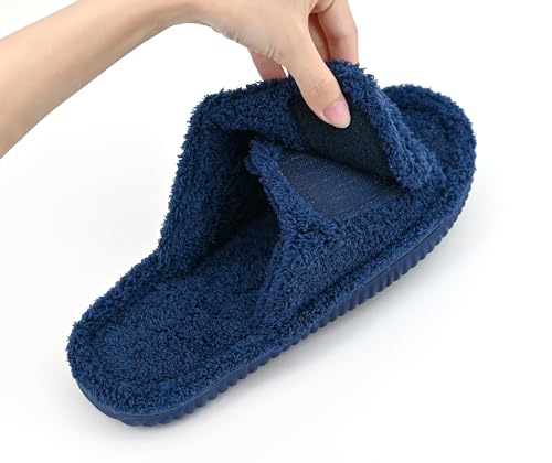 Image of Panda Bros Adjustable House Slippers for Men Soft Open Toe Breathable Indoor Outdoor Slip on Slides Slippers with Memory Foam for Home Bedroom