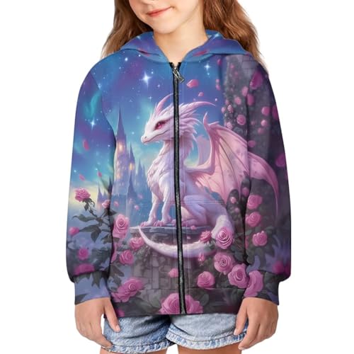 Girls Hoodies 6-16T Long Sleeve Zip Up Hoodies Sweatshirts Aesthetic Kids Athletic Jackets