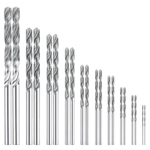 20 Pieces Diamond Drill Bits Set Twist Diamond Tip Drill Bit Heavy Duty Micro Diamond Drill Bit Set for Glass Tile Jewelry, 0.8 mm 1.0 mm 1.2 mm 1.5 mm 1.8 mm 2.0 mm 2.5 mm 3.0 mm 3.5 mm 4.0 mm