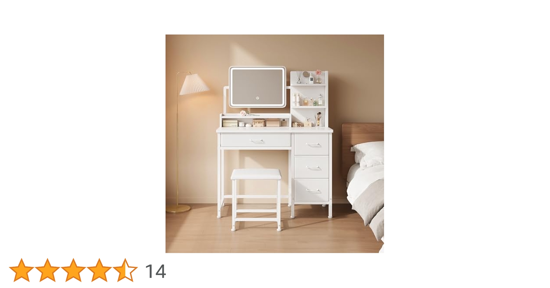 Amazon｜Yetom ドレッサーコンパクト 3色LEDミラーライト 収納