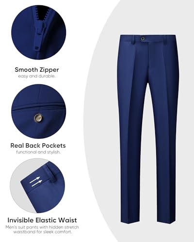 Men's 3 Pieces Suit Set Solid One Button Slim Fit Party Prom Business Wedding Jacket Blazer Vest Pants with Tie3