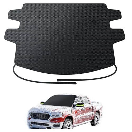 Image of Zanch Upgrade Windshield Cover for Ice & Snow [Fast Install & Removal] 600D Oxford Fabric Against Magnetic Fit Snow, Ice, Frost, Winter Accessories - Fit for Pickup /Large SUV /MPV - (70''x54'')