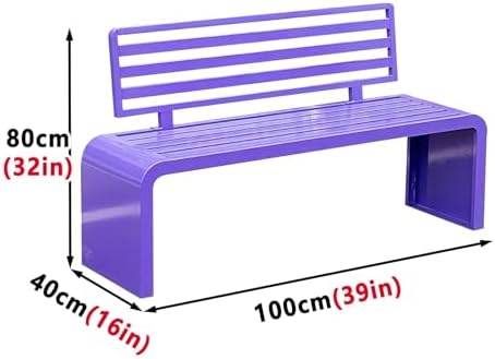 Durable All-Iron Curved Outdoor Bench - Elegant Silver Design, No Assembly Needed, Ready to Use - Perfect for Gardens, Patios, and Balconies (120cm/47in)