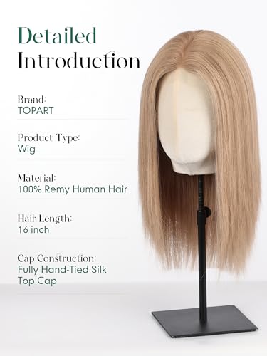Image of 5x6 HD Swiss Lace Front Wig for White Women, Gray Blonde Straight Remy Human Hair Bob Wig, 100% Hand Tied Technique (14 Inch)